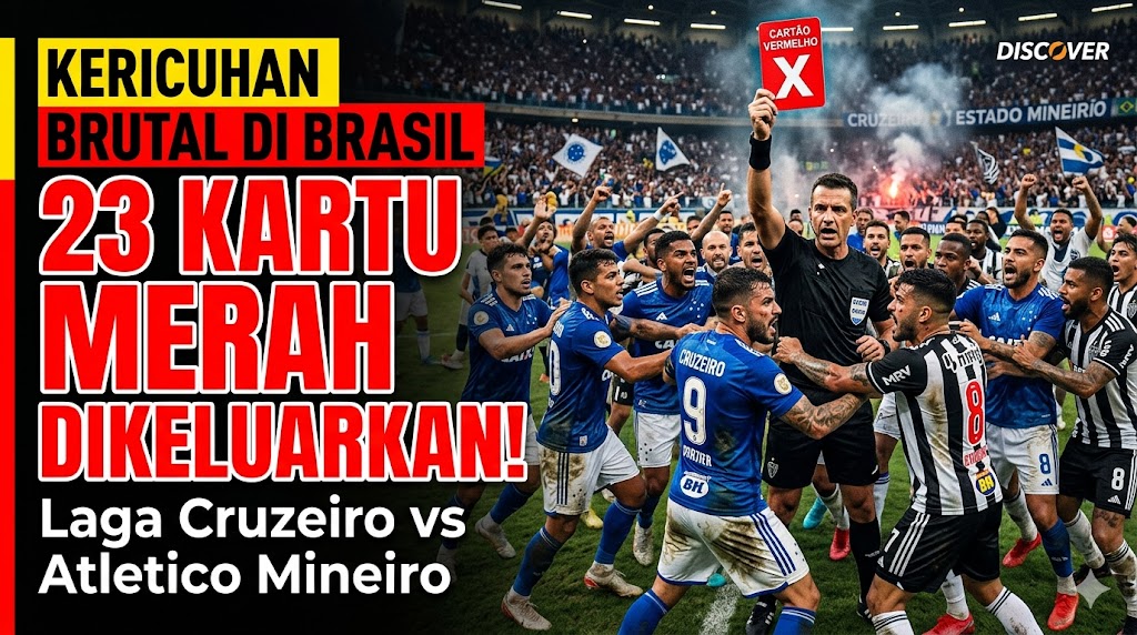 Kericuhan Brutal di Brasil: 23 Kartu Merah Dikeluarkan dalam Laga Cruzeiro vs Atletico Mineiro