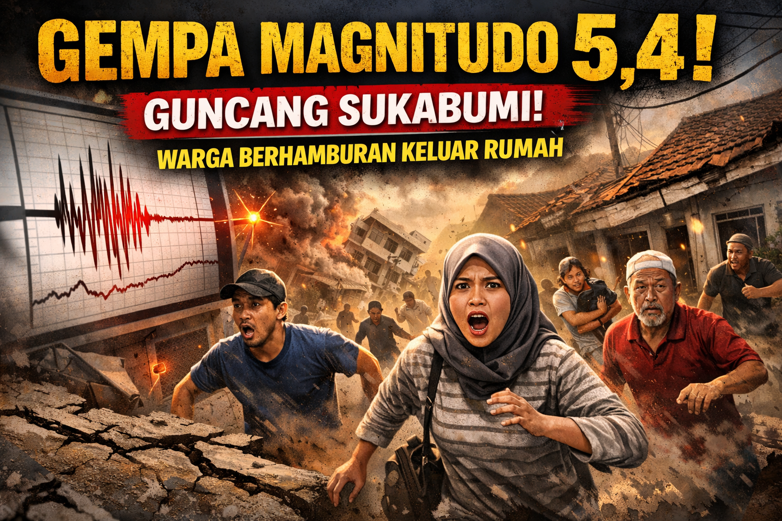 Gempa Magnitudo 5,4 Guncang Sukabumi, Warga Berhamburan Keluar Rumah
