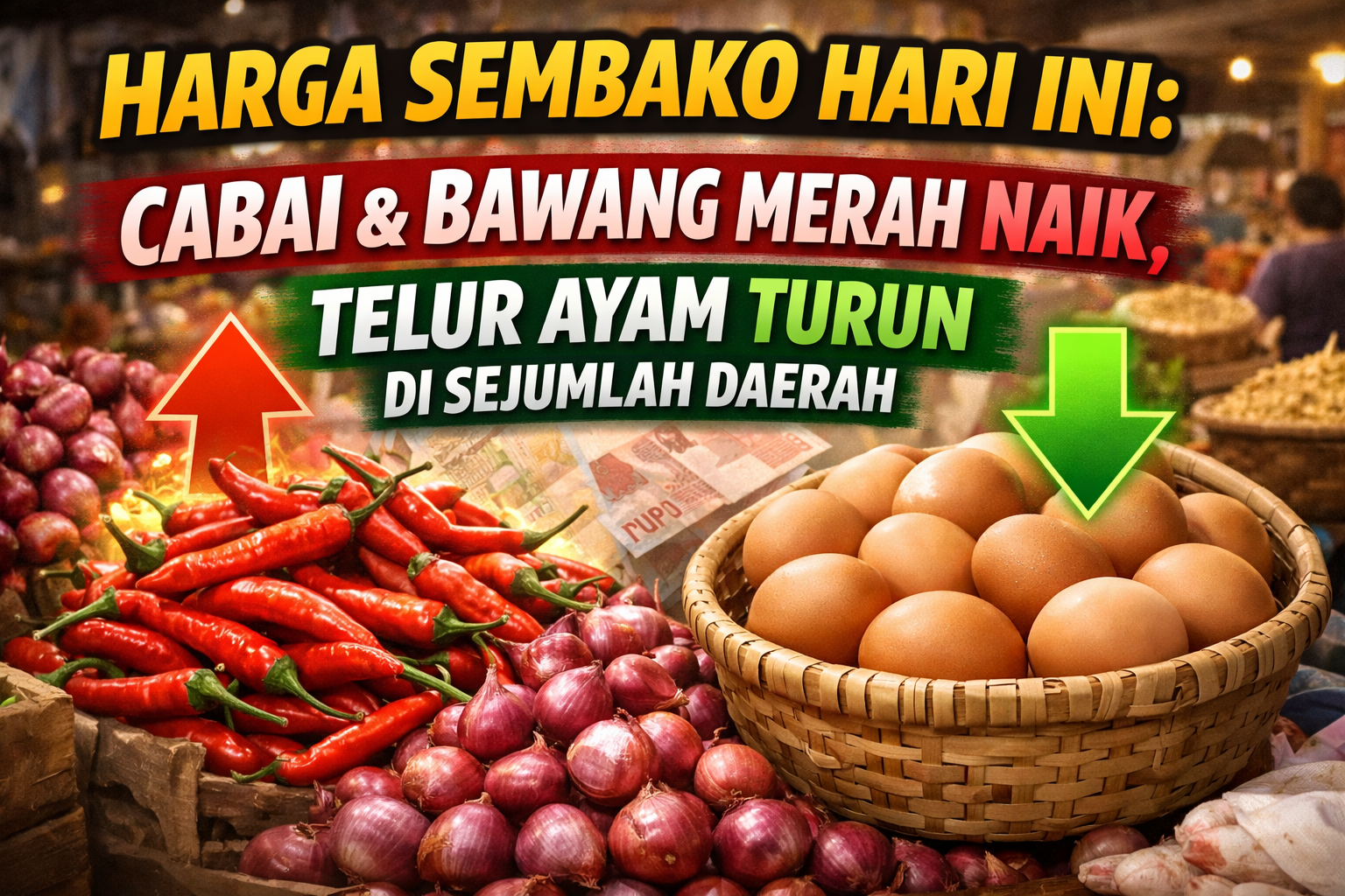 Harga Sembako Hari Ini: Cabai dan Bawang Merah Naik, Telur Ayam Turun di Sejumlah Daerah