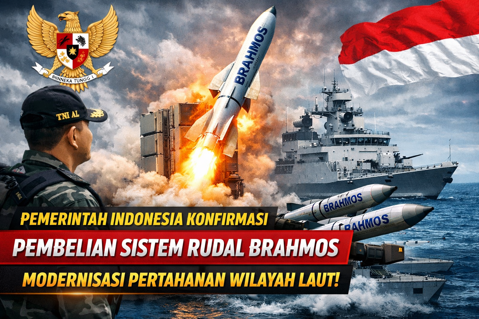 Pemerintah Indonesia mengonfirmasi pembelian sistem rudal BrahMos untuk modernisasi pertahanan wilayah laut