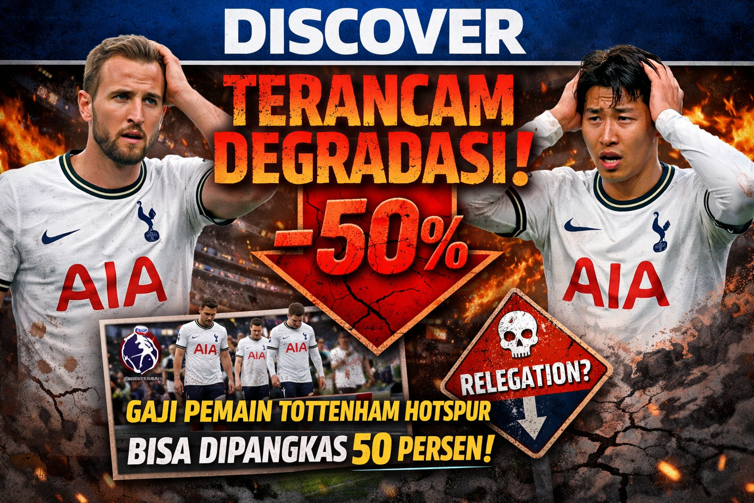 Terancam Degradasi, Gaji Pemain Tottenham Hotspur Bisa Dipangkas 50 Persen